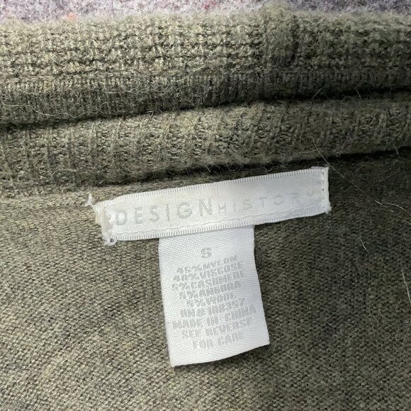 olive green wool/cashmere cardigan - Picture 2 of 3